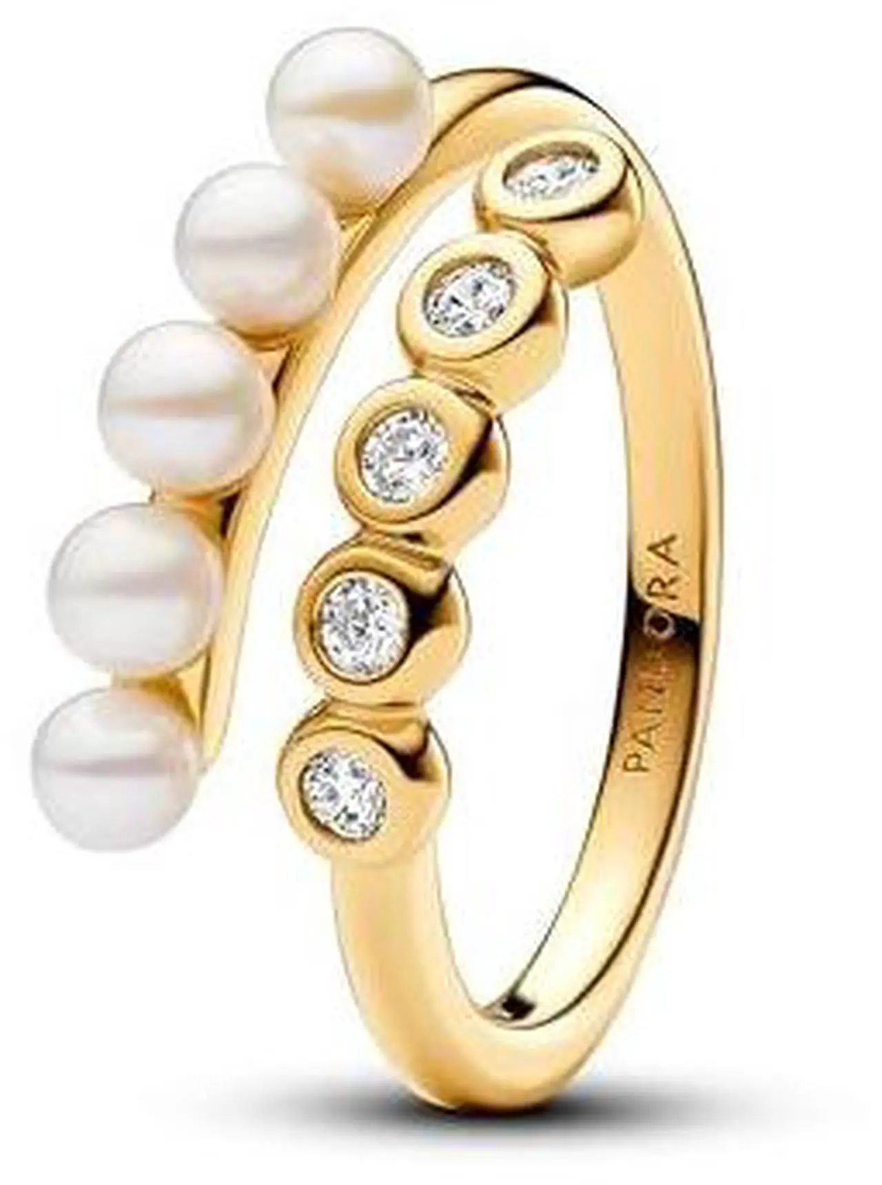 Main image of Pandora Treated Freshwater Cultured Pearls & Stones Open Ring