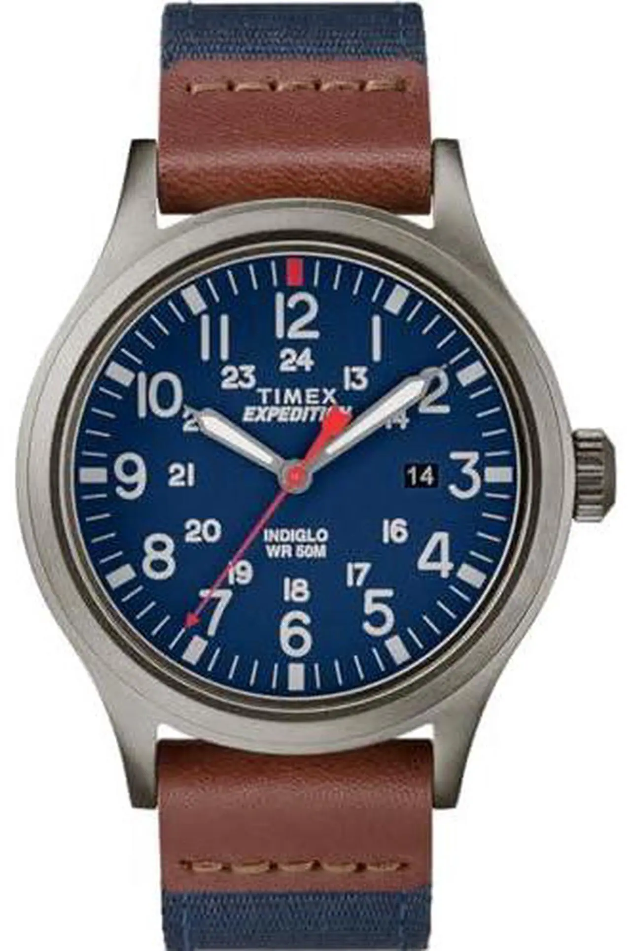 Alt view image 6 of 7 - Men's Timex Expedition Scout 20mm Leather Band Watch TW4B14100 TW4B141009J