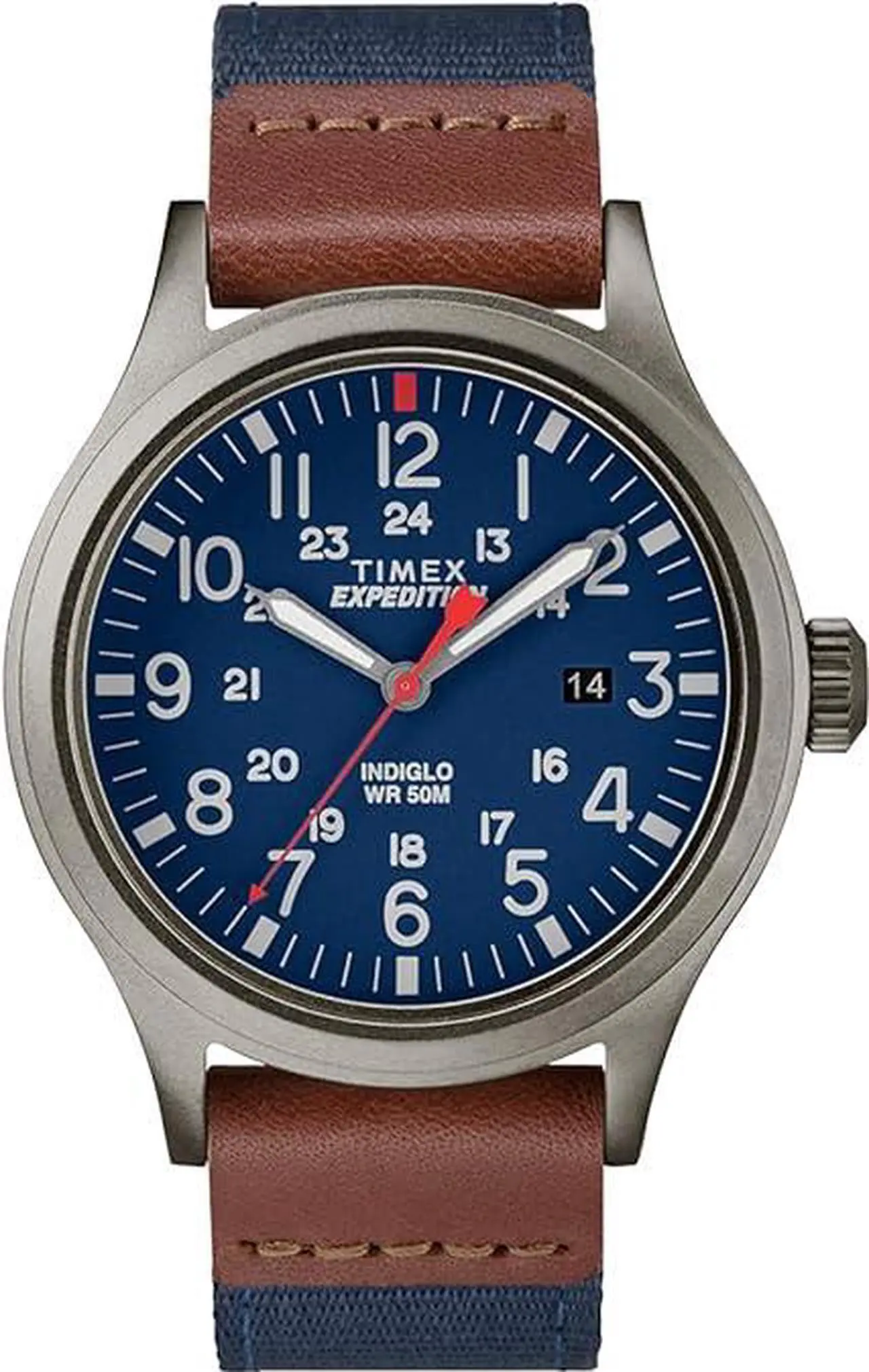 Alt view image 2 of 7 - Men's Timex Expedition Scout 20mm Leather Band Watch TW4B14100 TW4B141009J
