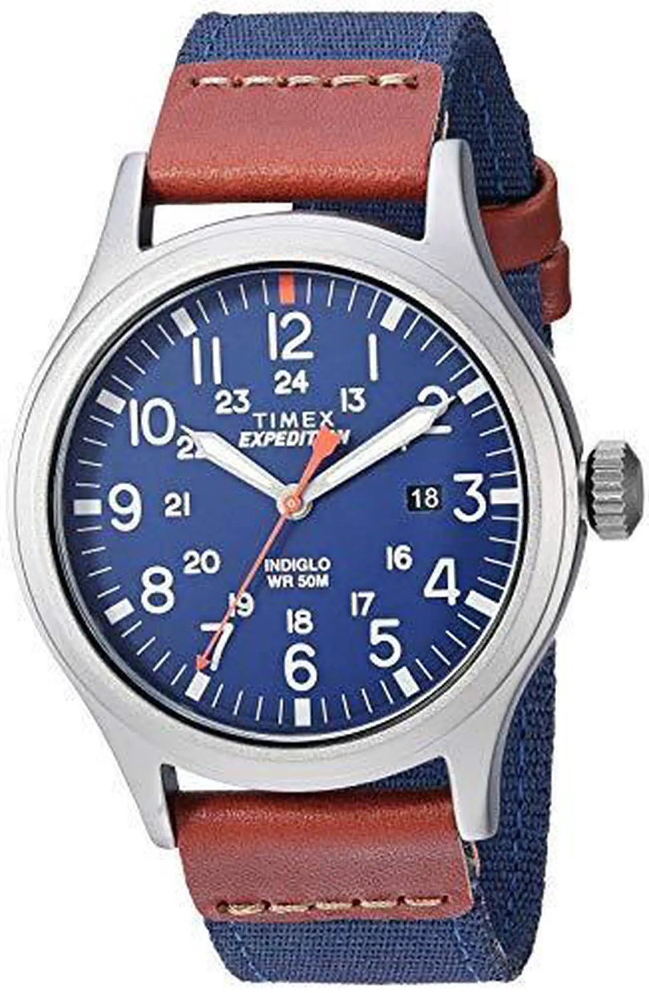Alt view image 7 of 7 - Men's Timex Expedition Scout 20mm Leather Band Watch TW4B14100 TW4B141009J