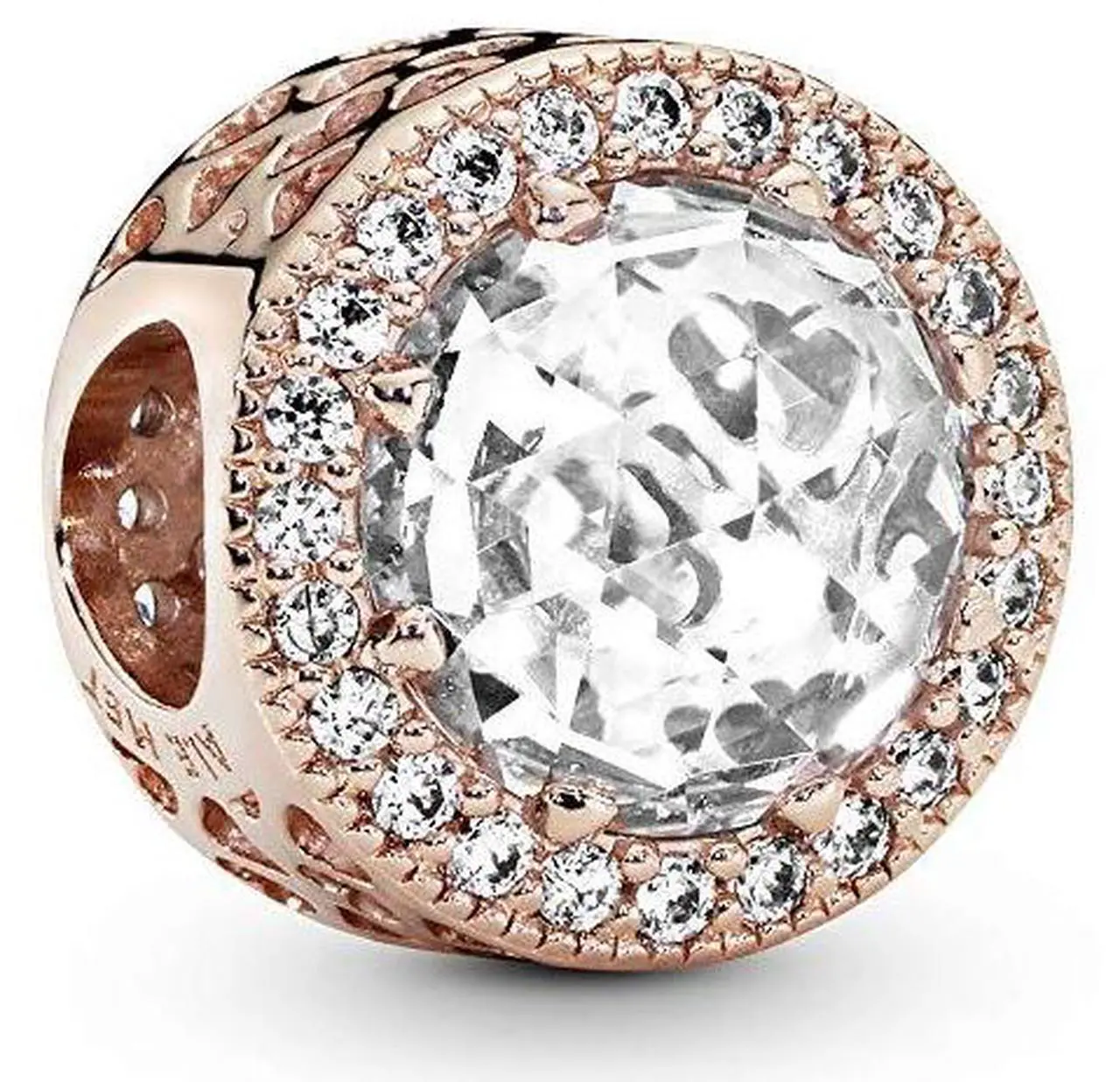 Alt view image 3 of 4 - Pandora Jewelry Sparkling Clear Cubic Zirconia Charm in Pandora Rose