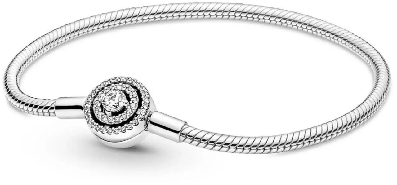 Alt view image 3 of 3 - Pandora Moments Halo Snake Chain Bracelet