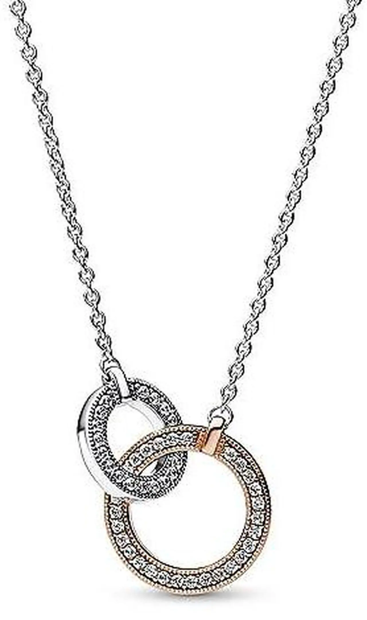 Main image of Pandora Signature Two tone Intertwined Circles Necklace