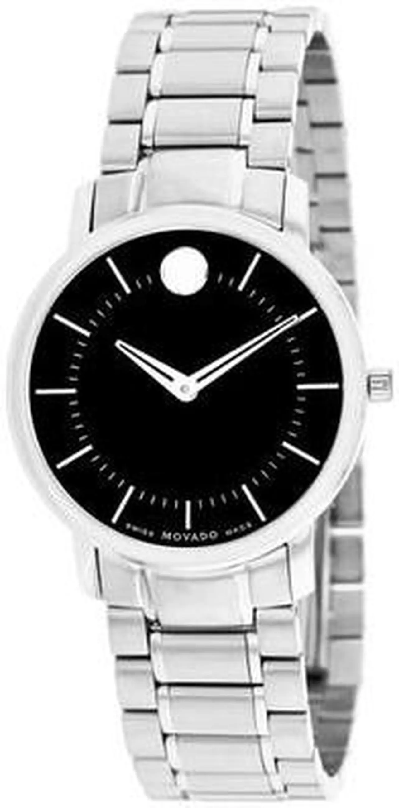 Movado Black Dial Stainless Steel Ladies Watch 0606690
