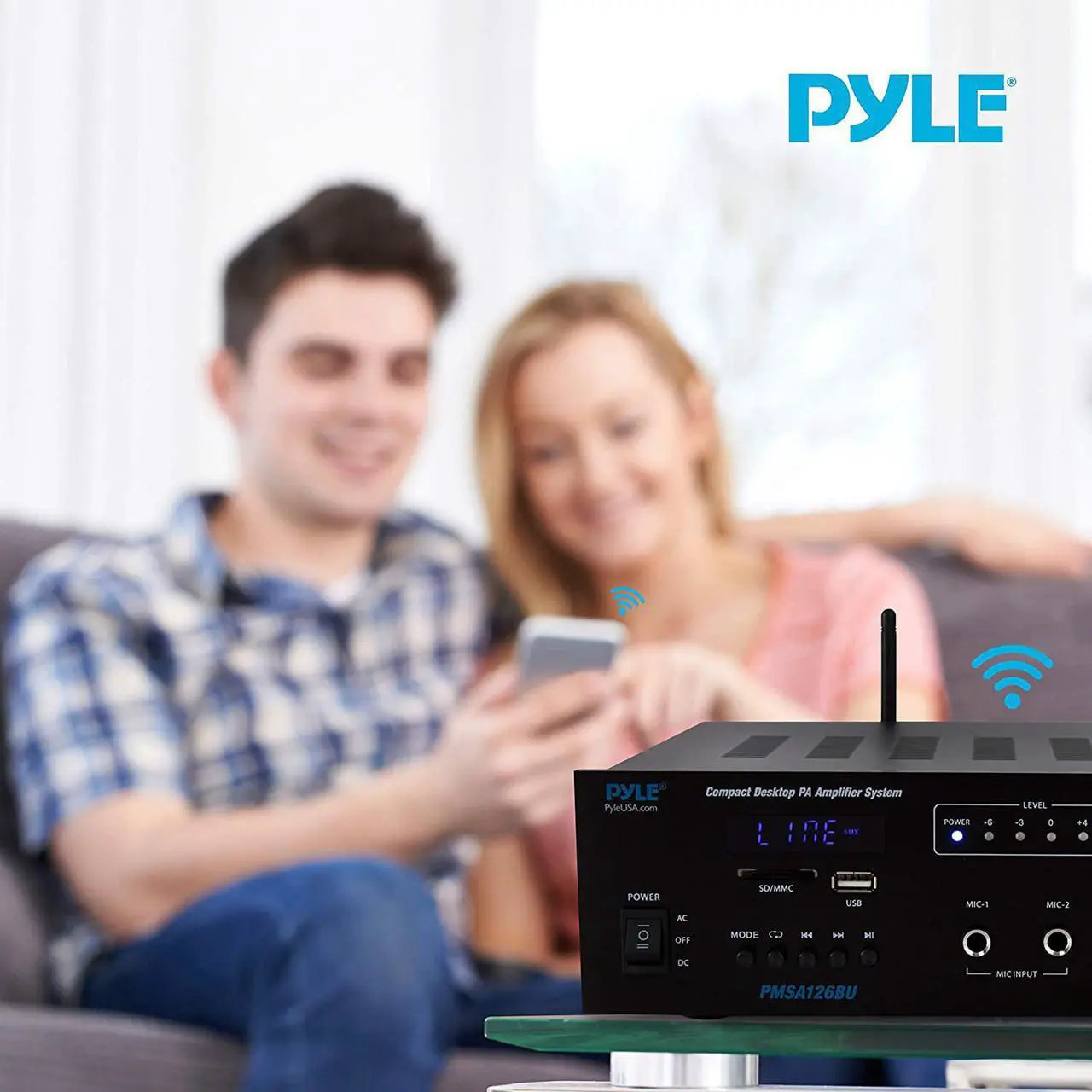 Alt view image 2 of 7 - Bluetooth Public Address Amplifier - Compact PA Speaker & Microphone Receiver System with 70V/100V Output, MP3/USB/SD Readers, FM Radio (500 Watt)
