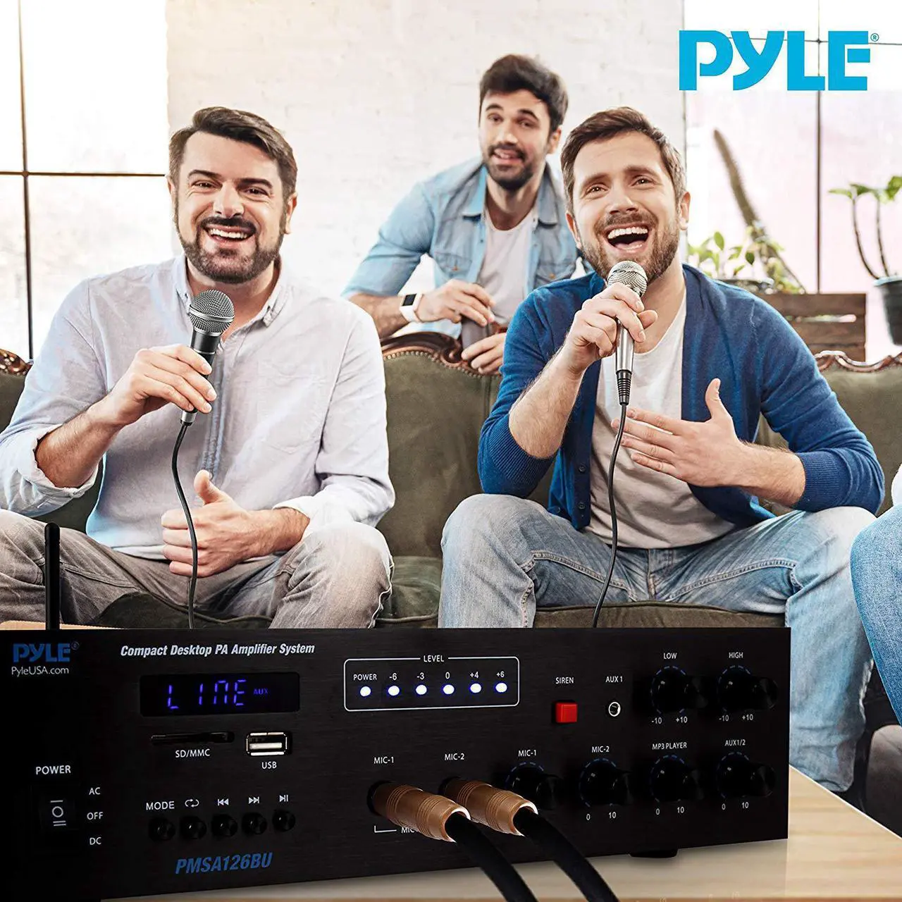 Alt view image 3 of 7 - Bluetooth Public Address Amplifier - Compact PA Speaker & Microphone Receiver System with 70V/100V Output, MP3/USB/SD Readers, FM Radio (500 Watt)