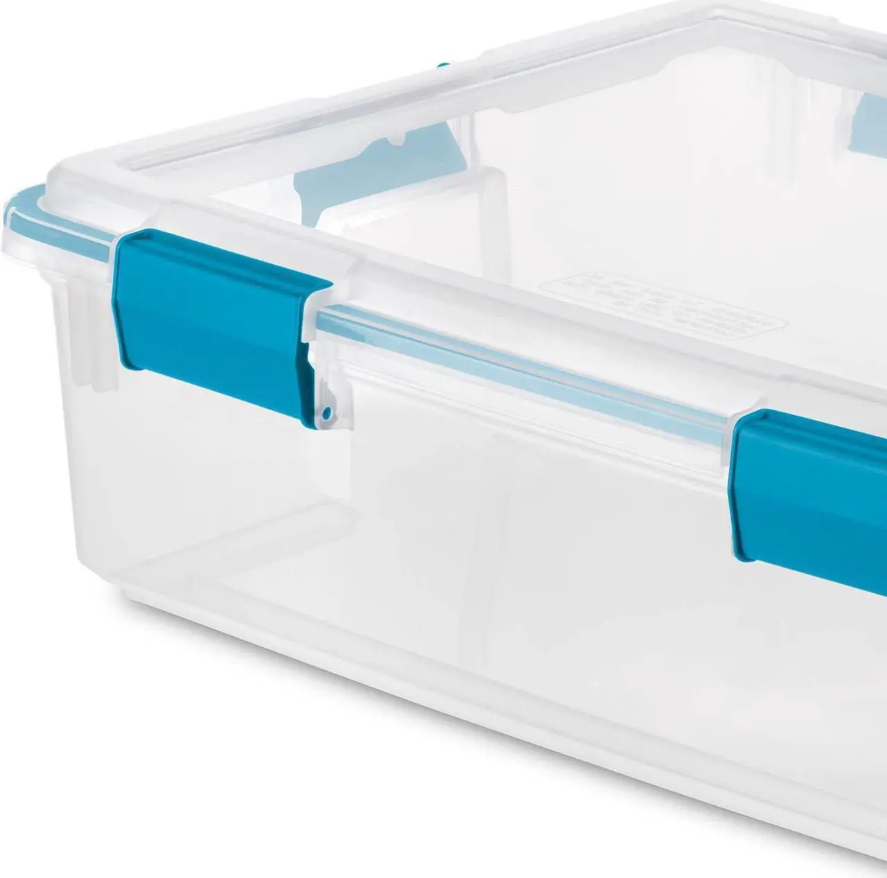 Alt view image 7 of 10 - Sterilite 19314304 37 Quart Thin Latched Gasket Plastic Storage Bin Tote, Clear