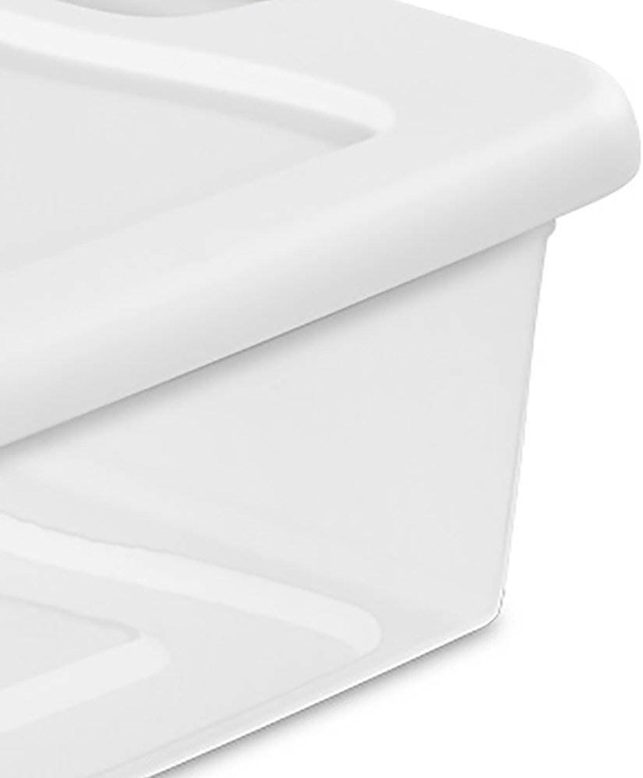 Alt view image 4 of 10 - Sterilite 1496 32-Quart Clear & Blue Stackable Latching Storage Box Container