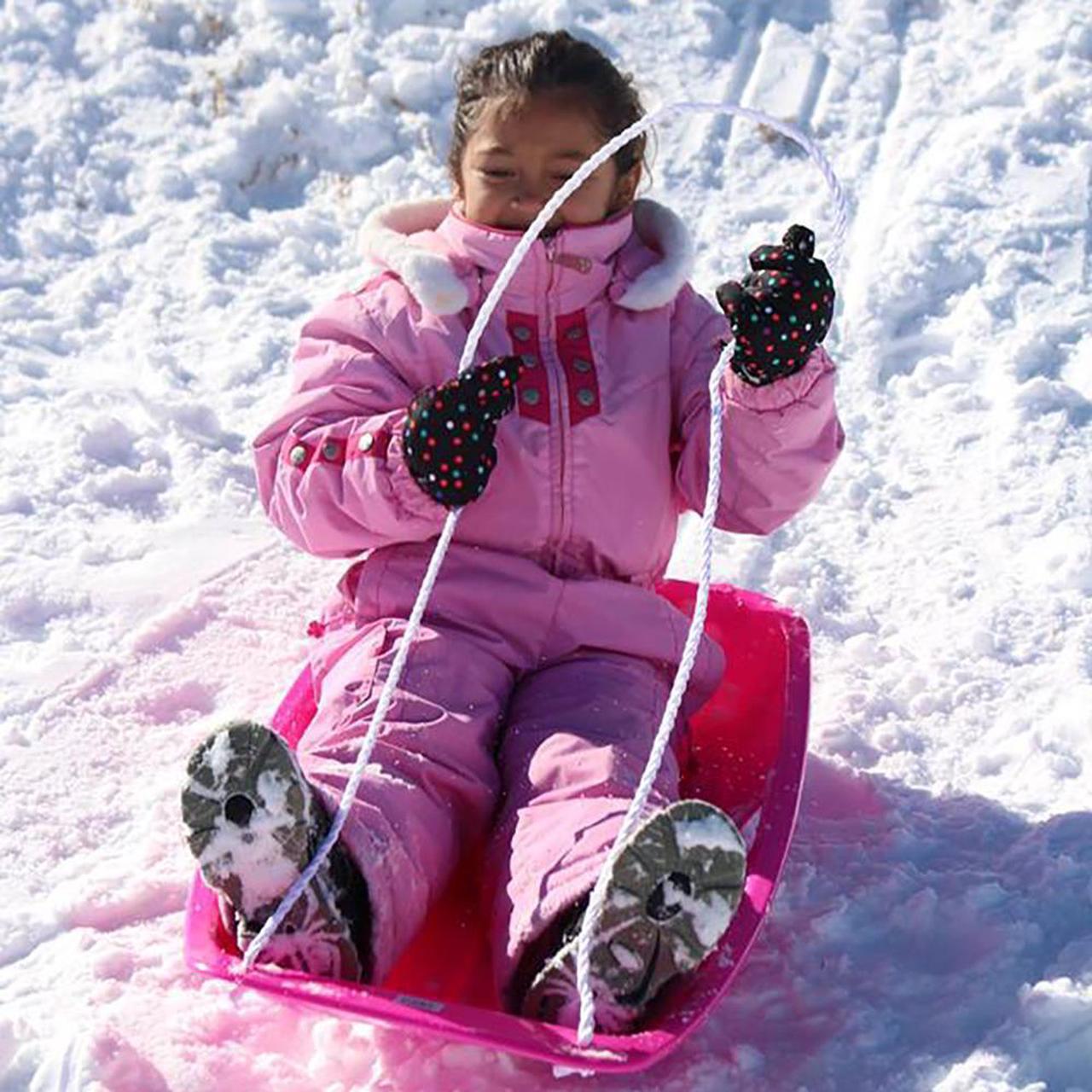 Alt view image 4 of 7 - Slippery Racer Downhill Sprinter Winter Toboggan Snow Sled, Red & Green (2 Pack)