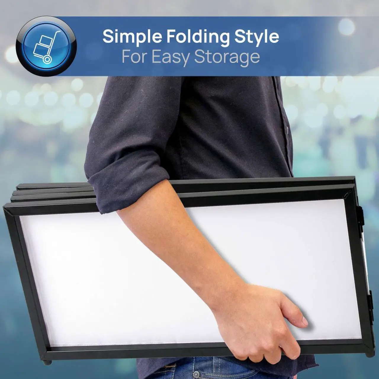 Alt view image 3 of 7 - Pyle PDJFAC02 20x68x16 Inch Tabletop DJ Booth Cover Screen Scrim Panel Facade
