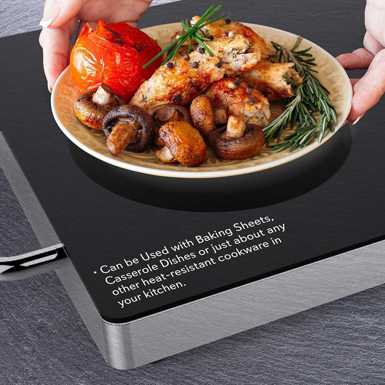 Alt view image 7 of 9 - NUTRICHEF  Nutrichef Electric Warming Tray / Food Warmer with Non-Stick Heat-Resistant Glass Plate