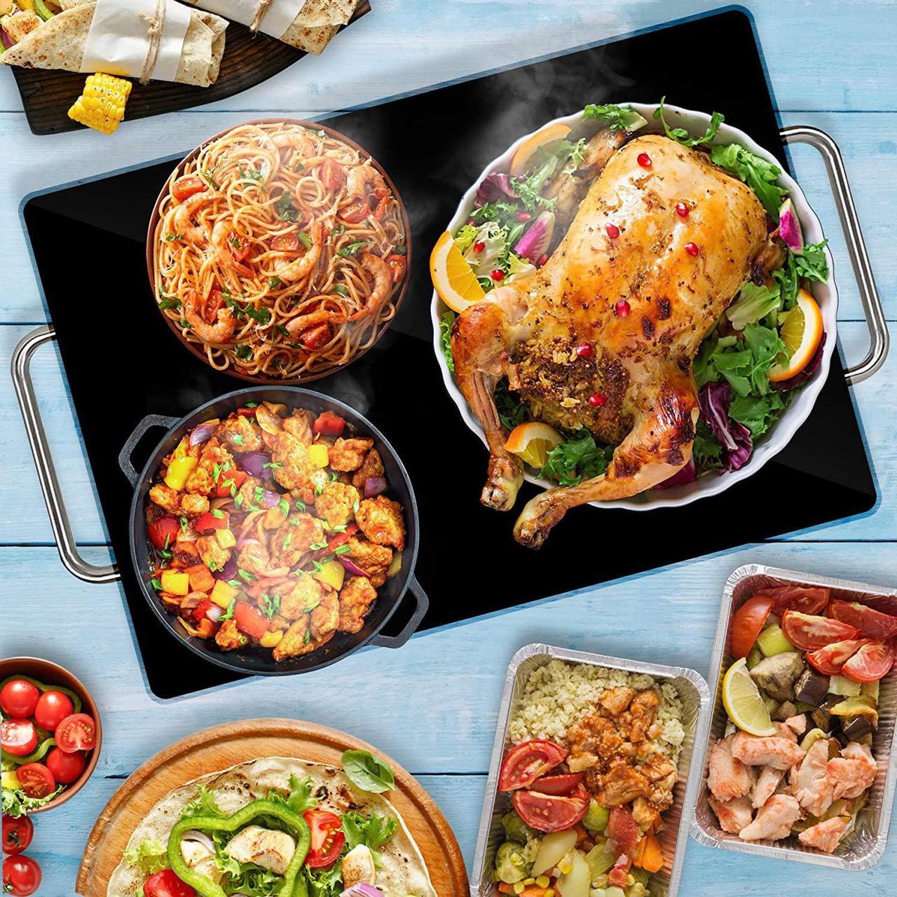 Alt view image 9 of 9 - NUTRICHEF  Nutrichef Electric Warming Tray / Food Warmer with Non-Stick Heat-Resistant Glass Plate
