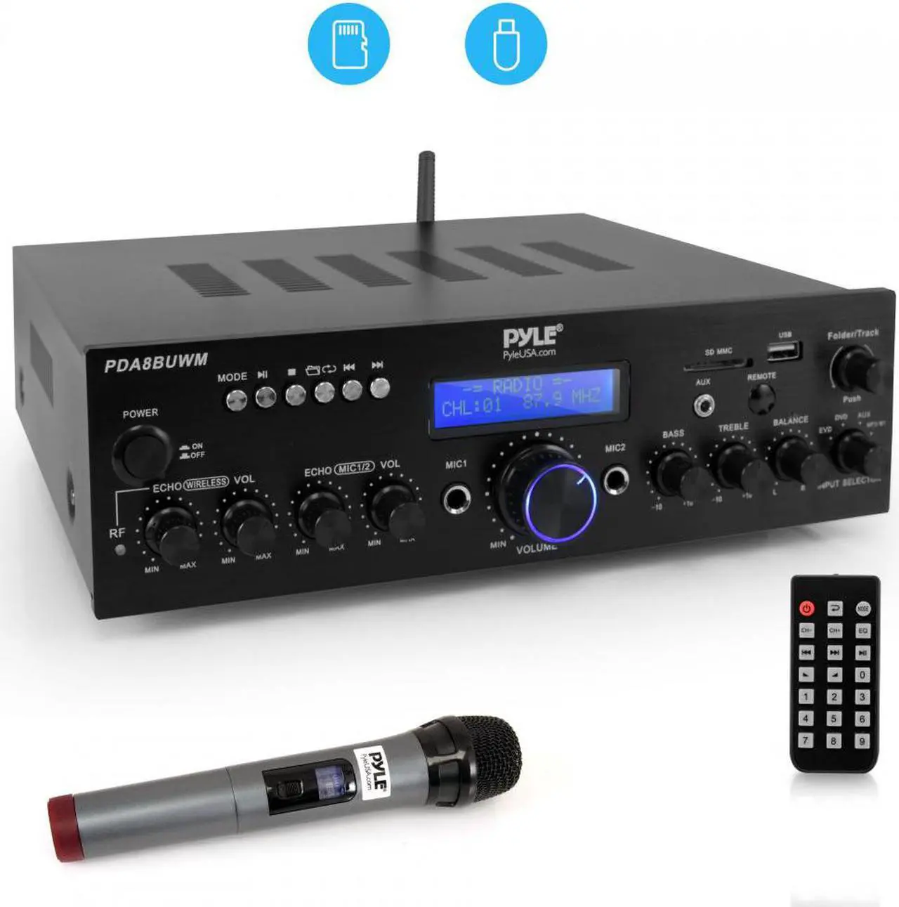Alt view image 2 of 10 - Pyle Compact Home Theater Amplifier Stereo Receiver with Bluetooth Wireless Streaming