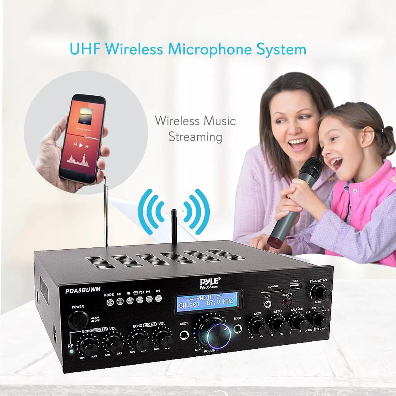 Alt view image 7 of 10 - Pyle Compact Home Theater Amplifier Stereo Receiver with Bluetooth Wireless Streaming