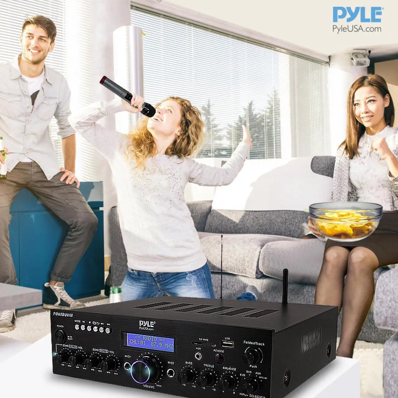 Alt view image 8 of 10 - Pyle Compact Home Theater Amplifier Stereo Receiver with Bluetooth Wireless Streaming