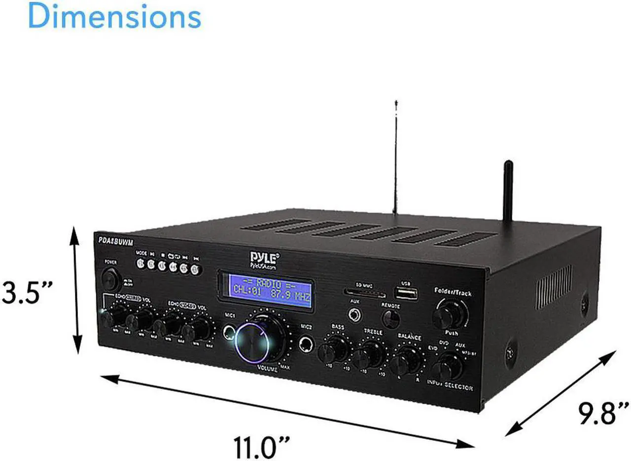 Alt view image 3 of 10 - Pyle Compact Home Theater Amplifier Stereo Receiver with Bluetooth Wireless Streaming