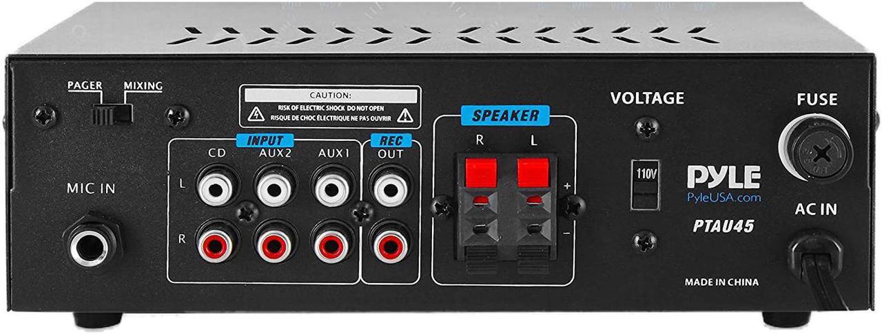 Alt view image 17 of 20 - Home Audio Power Amplifier System - 2X40W Mini Dual Channel Mixer Sound Stereo Receiver Box w/ AUX, Mic Input - For Amplified Speakers, PA, CD Player, Theater via RCA, Studio Use - Pyle PTA2