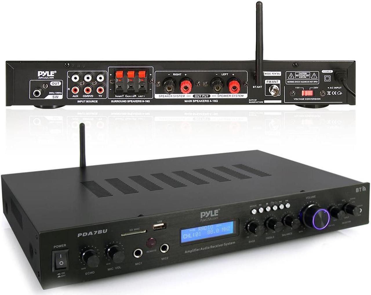 Alt view image 6 of 12 - Pyle Home Theater Amplifier Audio MP3/USB/SD/AUX/FM Black Receiver Sound System with Bluetooth Wireless Streaming