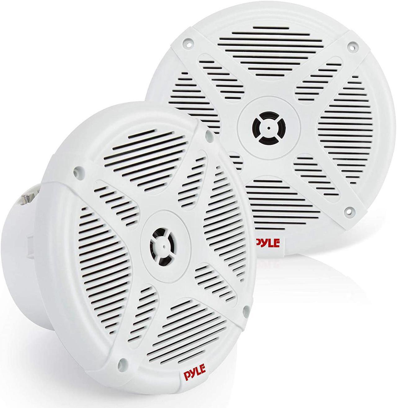 Alt view image 2 of 7 - 6.5 inch bluetooth marine speakers  2way ipx4 waterproof and weather resistant outdoor audio dual stereo sound system with 600 watt power and low profile design  1 pair  pyle plmrbt65w white