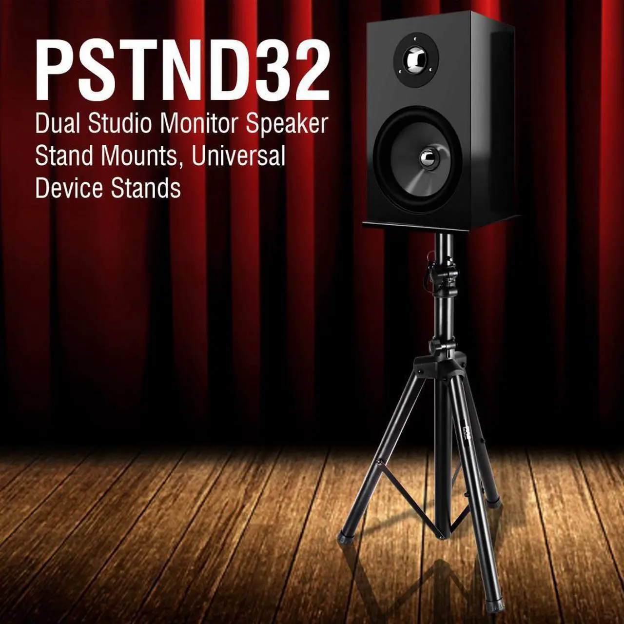 Alt view image 5 of 6 - Pyle PSTND32 Universal Tripod Dual Studio Monitor Speaker Stand Mount Kit, Pair