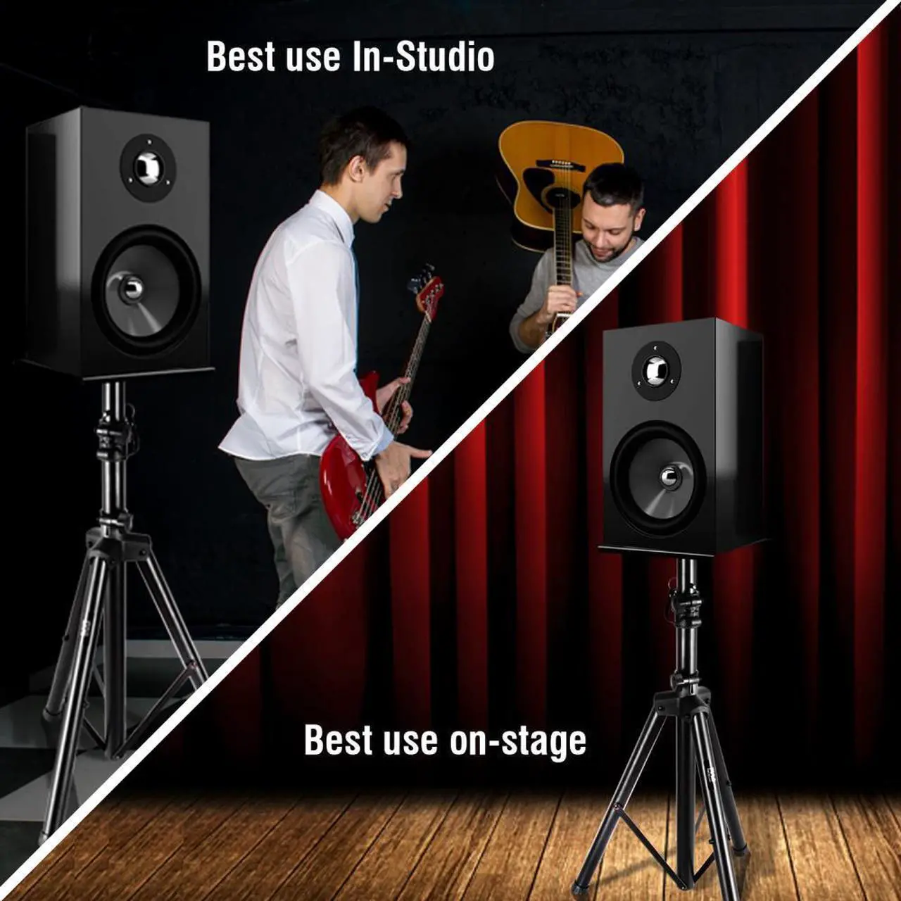 Alt view image 6 of 6 - Pyle PSTND32 Universal Tripod Dual Studio Monitor Speaker Stand Mount Kit, Pair