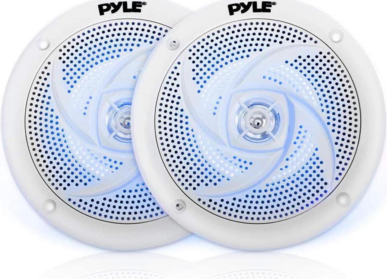 Alt view image 14 of 18 - Pyle PLMRS53WL 5.25 in. Waterproof Rated Marine Speakers with LED lights, White - 180 Watt