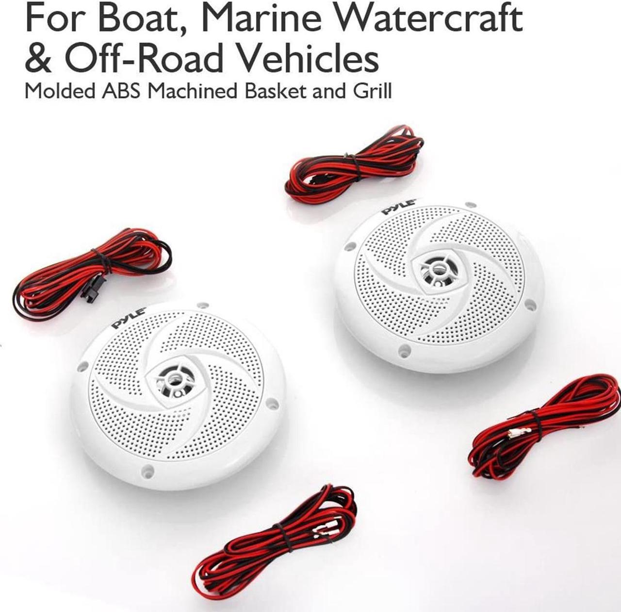 Alt view image 15 of 18 - Pyle PLMRS53WL 5.25 in. Waterproof Rated Marine Speakers with LED lights, White - 180 Watt