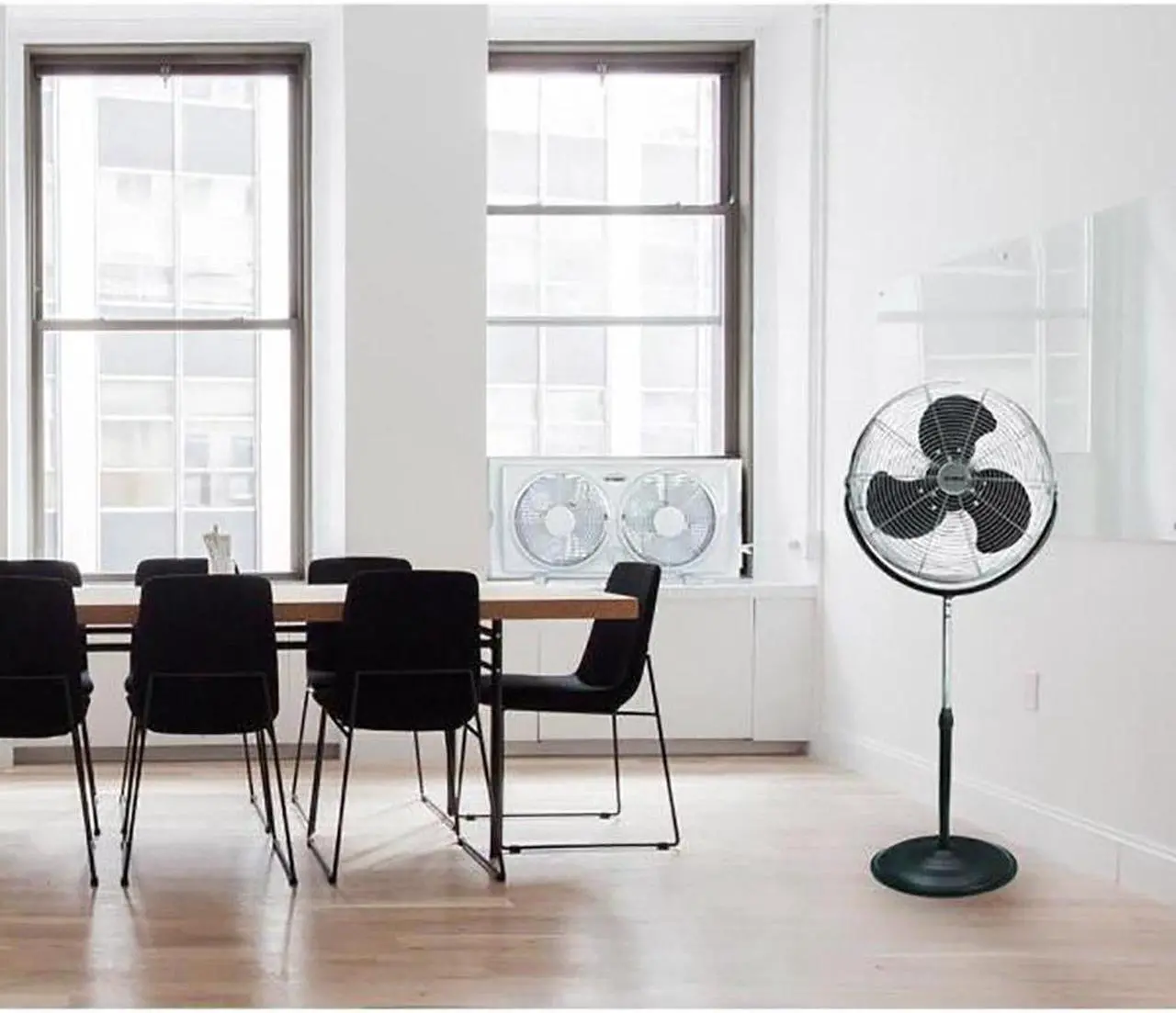 Alt view image 6 of 6 - Optimus 18 in. Stand Fan Industrial Chrome Grill - Black - F4184