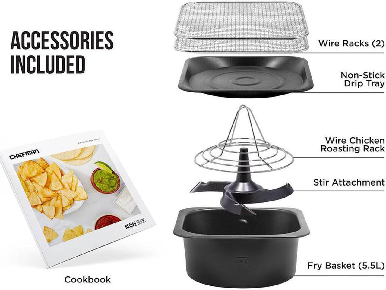 Alt view image 5 of 10 - Chefman Family Sized Auto Stir 14 in 1 Digital LED Air Fryer and Convection Oven
