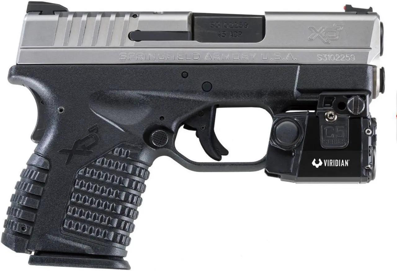 Alt view image 3 of 5 - Viridian C5L 1 Mile Range Handgun Laser Sight and Tactical Gun Light w/ Holster