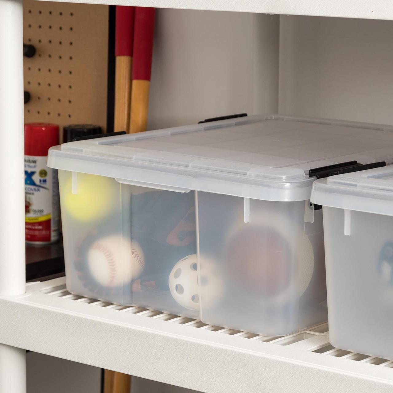 Alt view image 5 of 8 - IRIS USA 30.6 Quart Clear Plastic Weathertight Plastic Storage Container Box