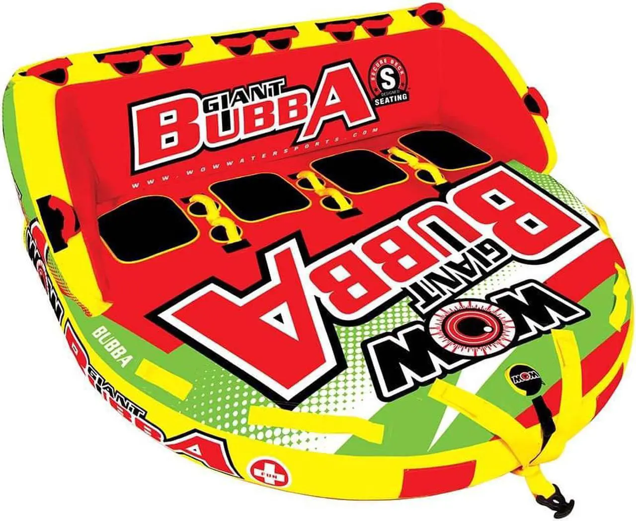 Alt view image 2 of 7 - WOW World of Watersports Giant Bubba High Visibility 4 Person Towable