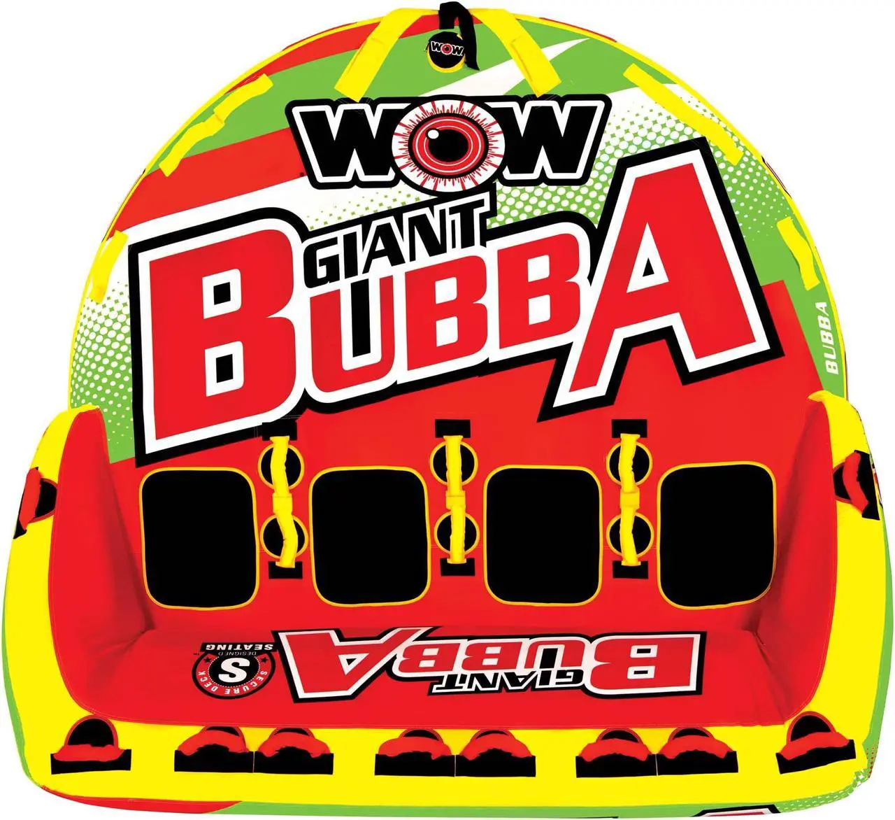 Alt view image 3 of 7 - WOW World of Watersports Giant Bubba High Visibility 4 Person Towable