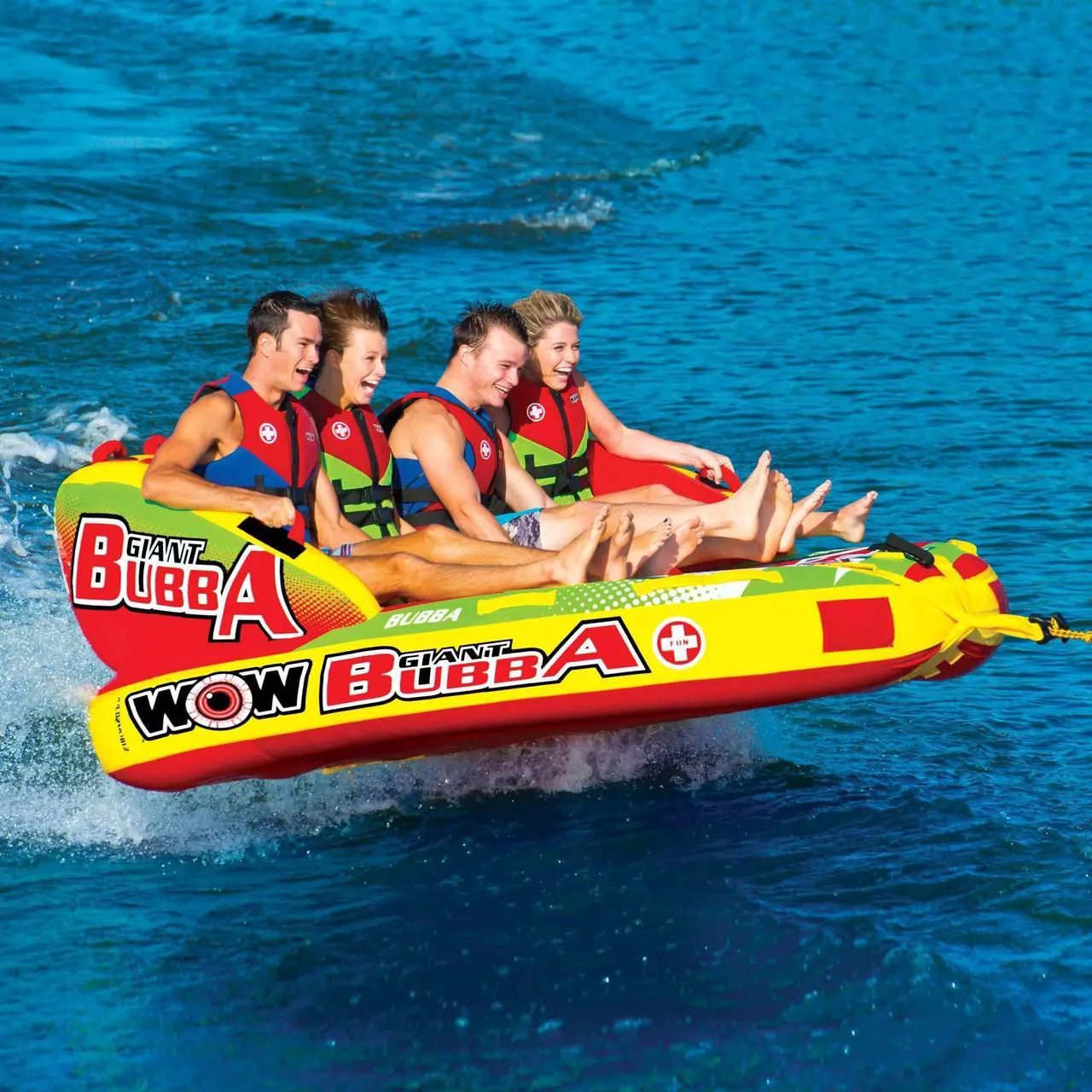 Alt view image 5 of 7 - WOW World of Watersports Giant Bubba High Visibility 4 Person Towable