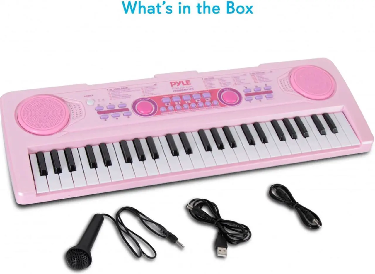 Alt view image 5 of 10 - electric keyboard piano for kids-portable 49 key electronic musical karaoke keyboard, learning keyboard for children w/drum pad