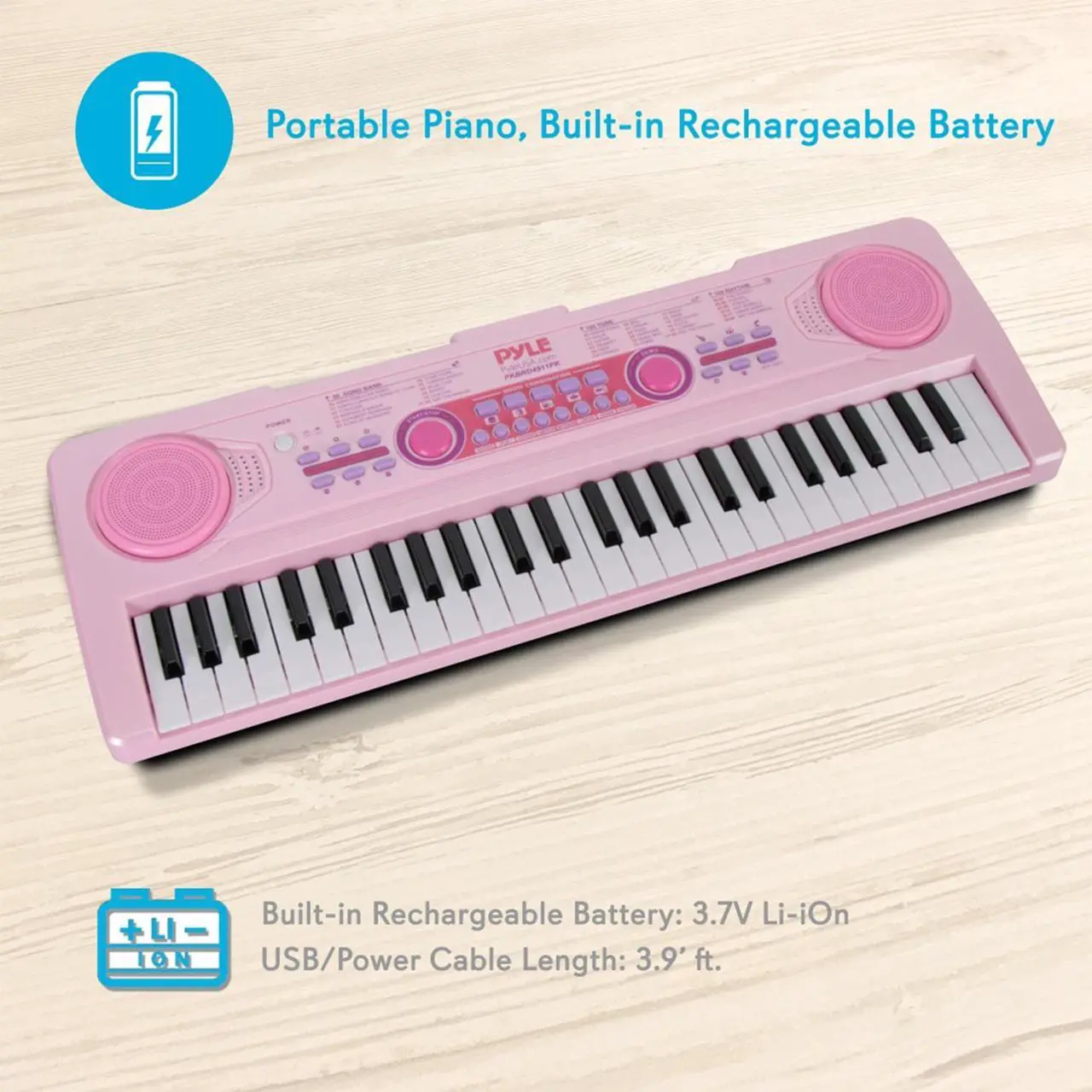 Alt view image 8 of 10 - electric keyboard piano for kids-portable 49 key electronic musical karaoke keyboard, learning keyboard for children w/drum pad