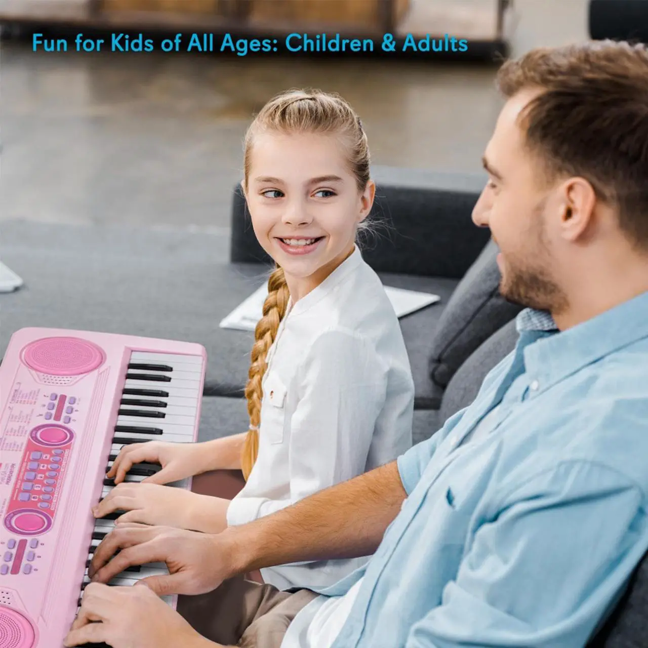 Alt view image 9 of 10 - electric keyboard piano for kids-portable 49 key electronic musical karaoke keyboard, learning keyboard for children w/drum pad
