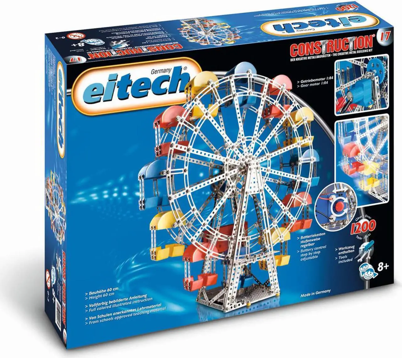 Alt view image 7 of 7 - Eitech 23 Inch Ferris Wheel Construction Set, Battery Operated Kids STEM Toy