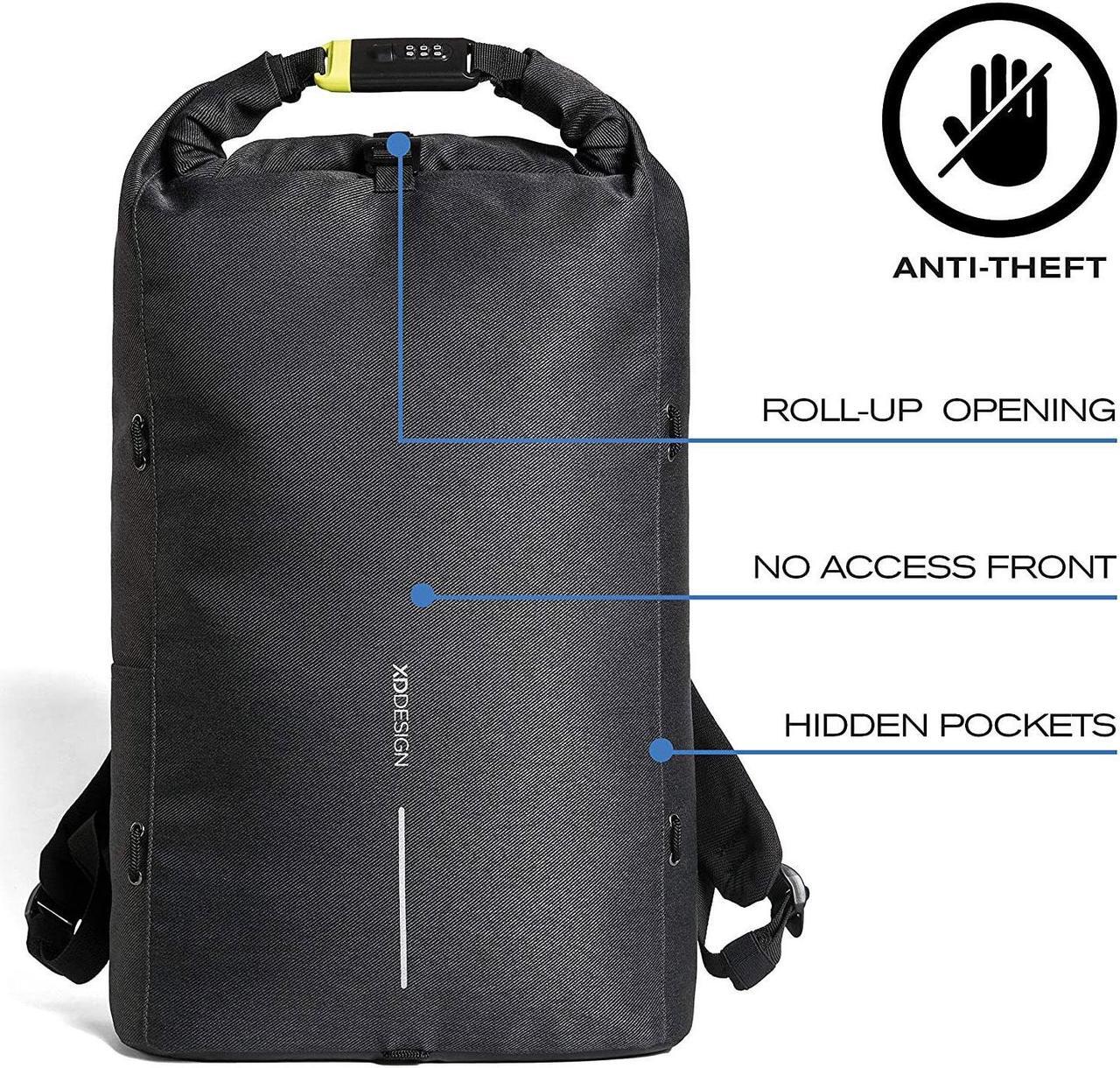 Alt view image 14 of 19 - XD Design Urban Lite Anti-Theft Laptop Backpack Black (Unisex Travel Bag)