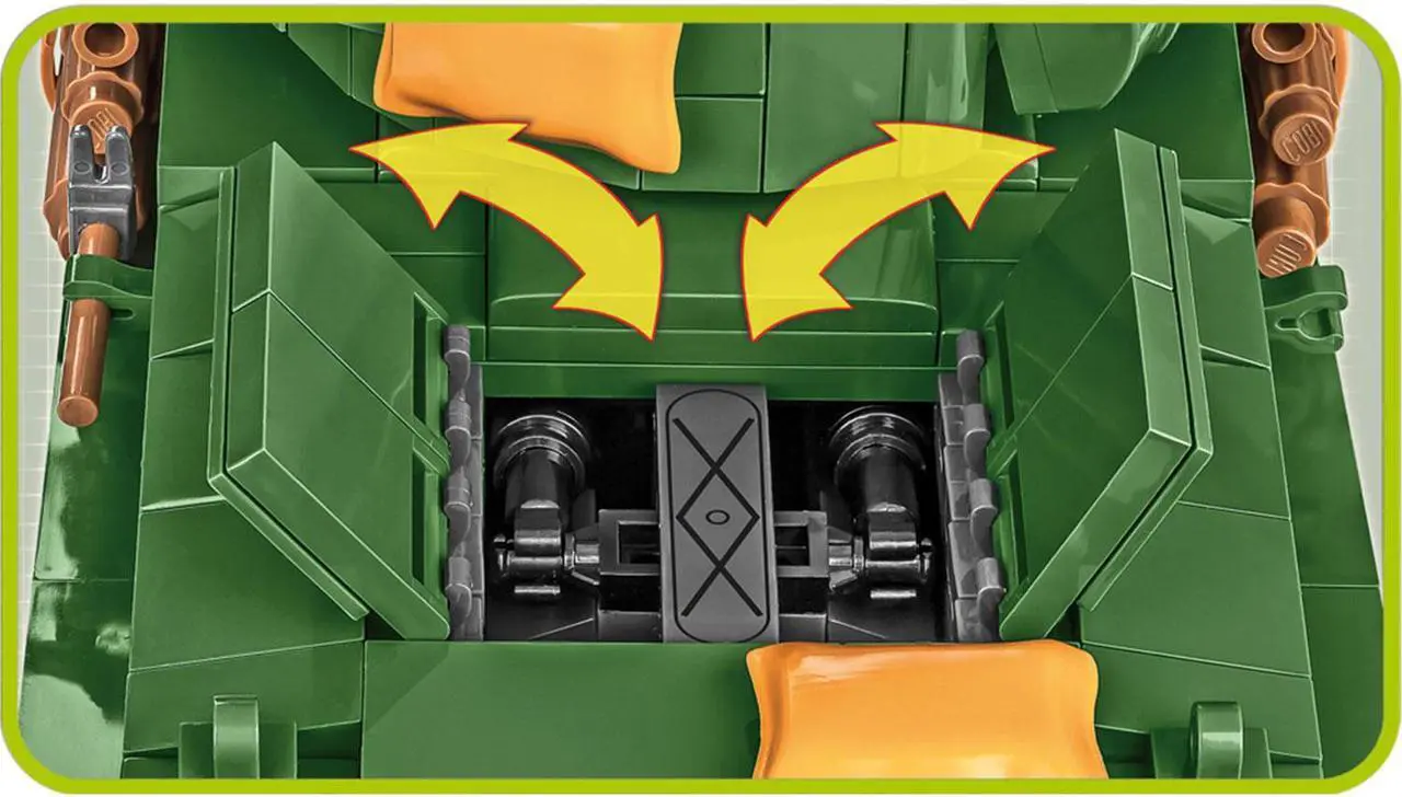 Alt view image 5 of 14 - COBI US Small Army M4A3E8 Sherman Tank Easy Eight M4A3 Model Building Block Set 2533
