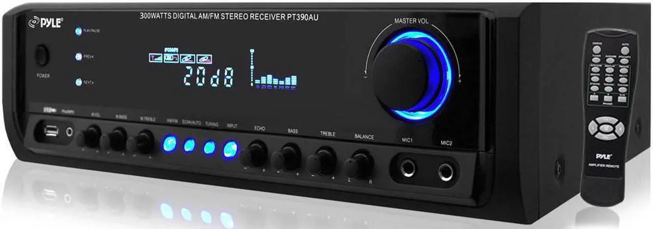 Alt view image 3 of 10 - Pyle Audio - PT390AU - PyleHome PT390AU AM/FM Receiver - 300 W RMS - 4 Channel - AM, FM - USB - iPod Supported