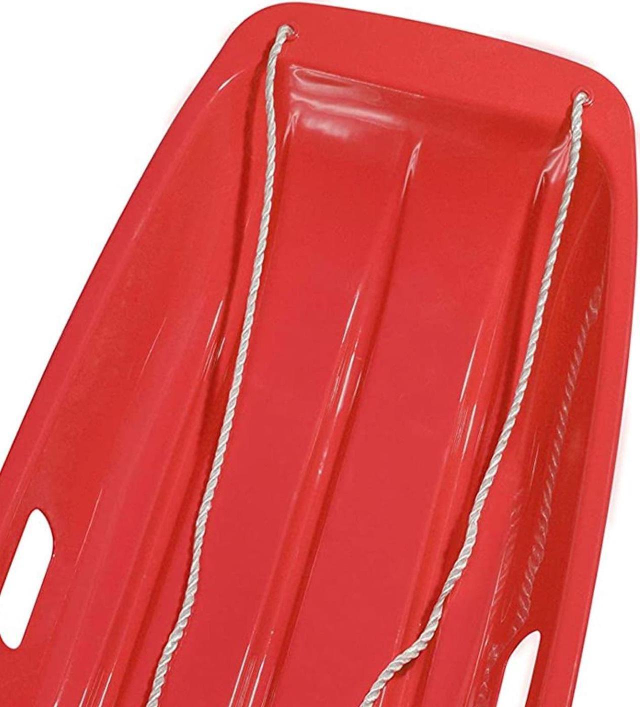 Alt view image 6 of 7 - Slippery Racer Downhill Sprinter Winter Toboggan Snow Sled, Red & Green (2 Pack)
