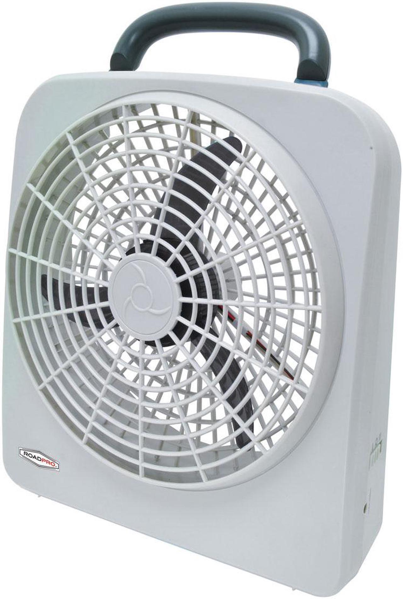 Main image of RoadPro Dual Power 12 Volt Plug In Car and RV 10 Inch 2 Speed Portable Fan, Gray