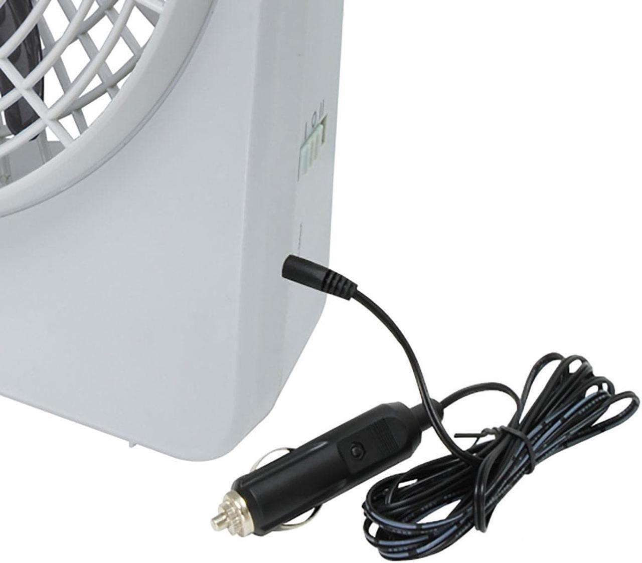 Alt view image 4 of 16 - RoadPro Dual Power 12 Volt Plug In Car and RV 10 Inch 2 Speed Portable Fan, Gray