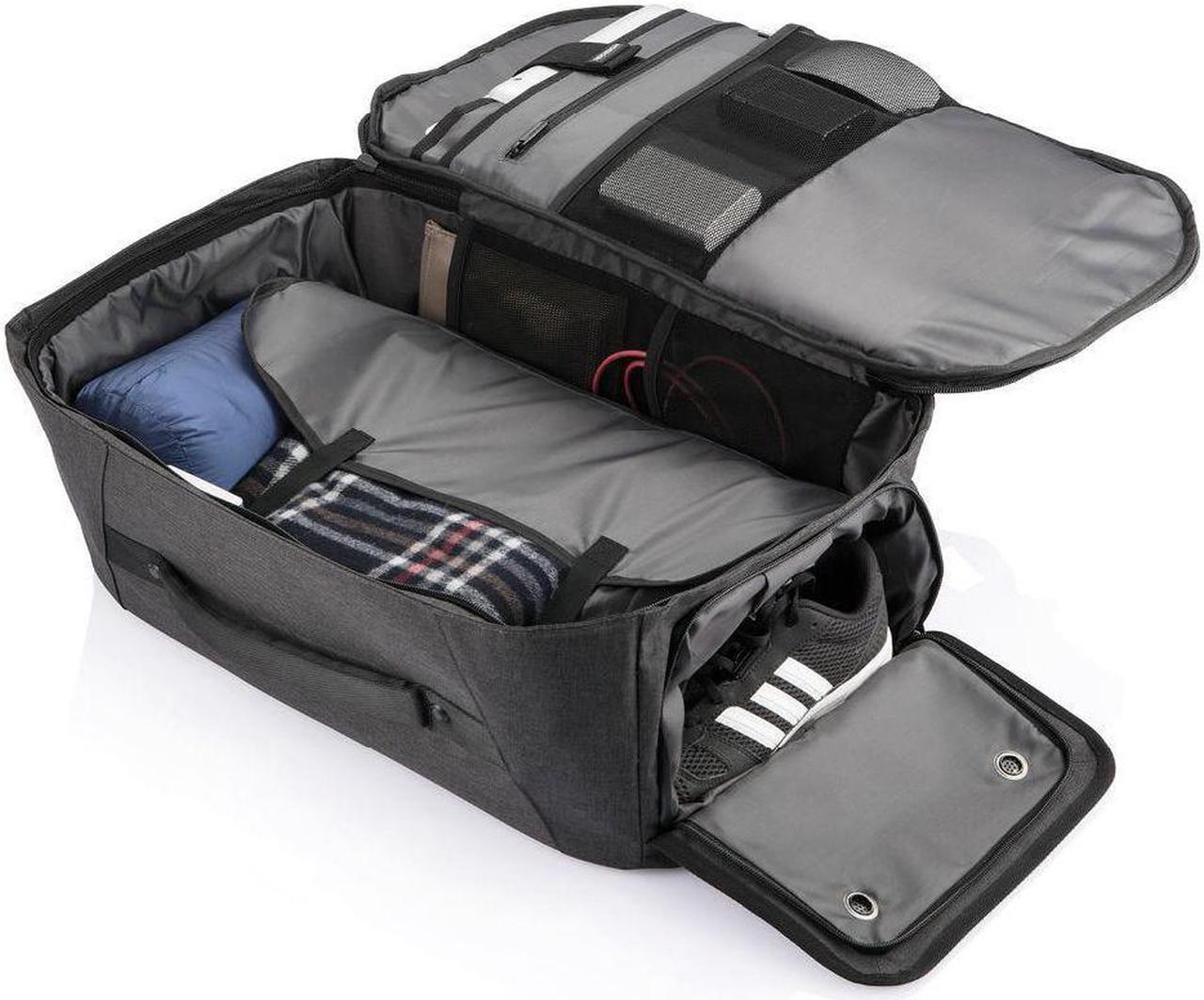 Alt view image 18 of 18 - XD Design Bobby Duffle 30L Carry-On Weekend Travel Anti-Theft Backpack Black
