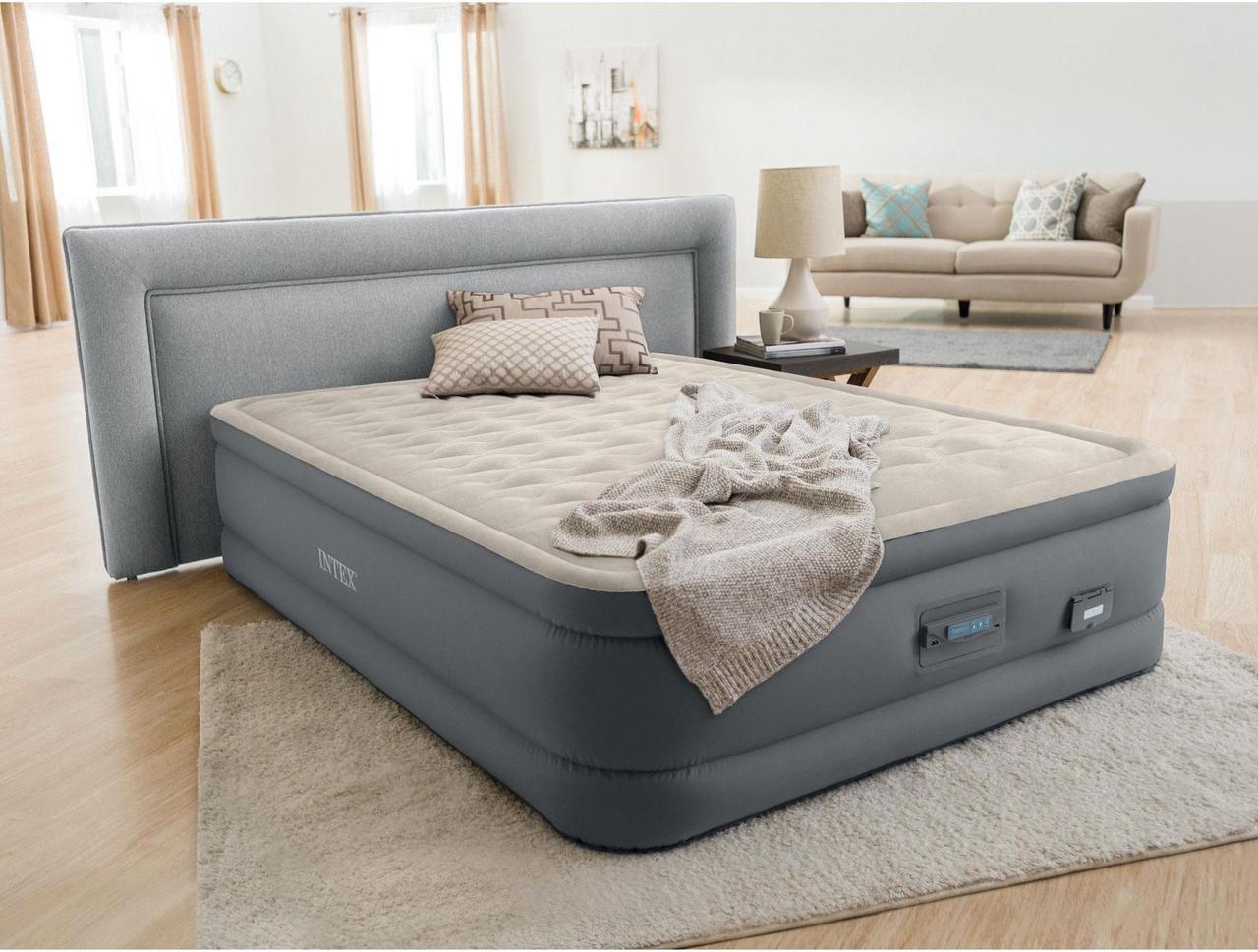 Alt view image 4 of 5 - Intex PremAire II Fiber-Tech Air Mattress with Built-In Pump, Queen