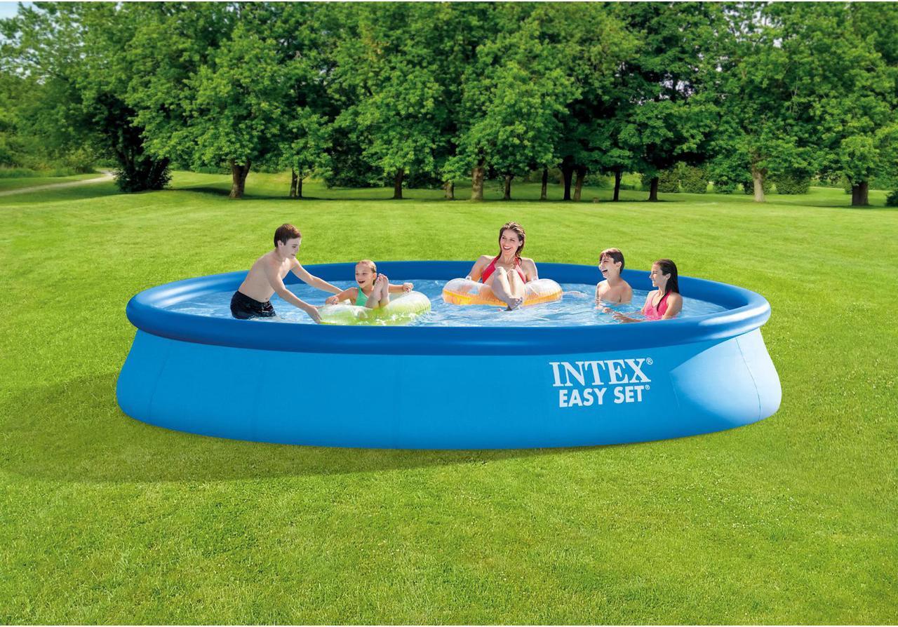 Alt view image 12 of 12 - Intex Easy Set 15ft x 33in Inflatable Kid Family Swimming Pool with Filter Pump