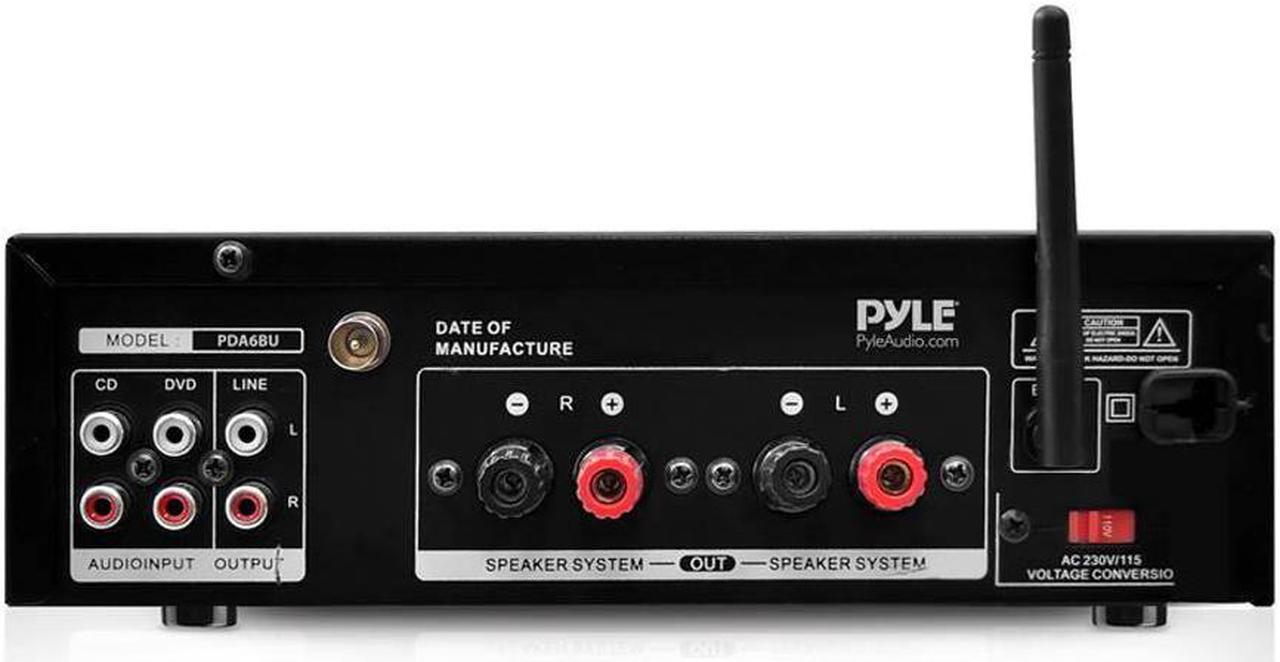 Alt view image 8 of 10 - Pyle 200W (PDA6BU) Bluetooth Stereo Amplifier Receiver with Wireless Streaming, FM Radio, MP3/USB/SD Readers, Remote Control
