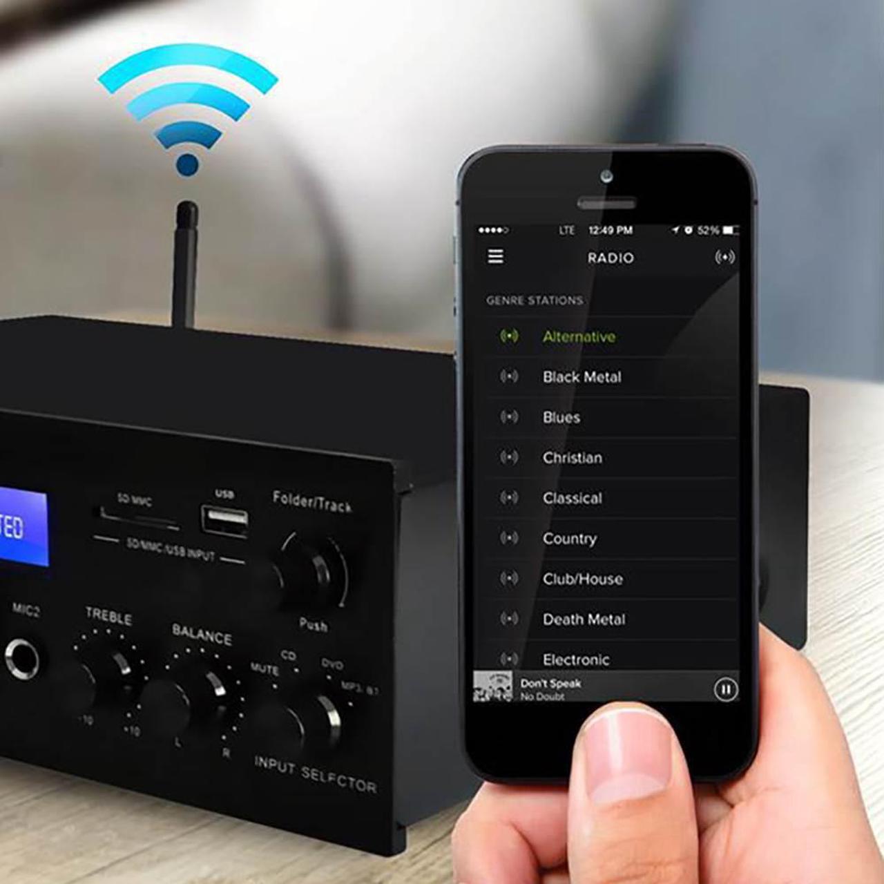 Alt view image 10 of 10 - Pyle 200W (PDA6BU) Bluetooth Stereo Amplifier Receiver with Wireless Streaming, FM Radio, MP3/USB/SD Readers, Remote Control