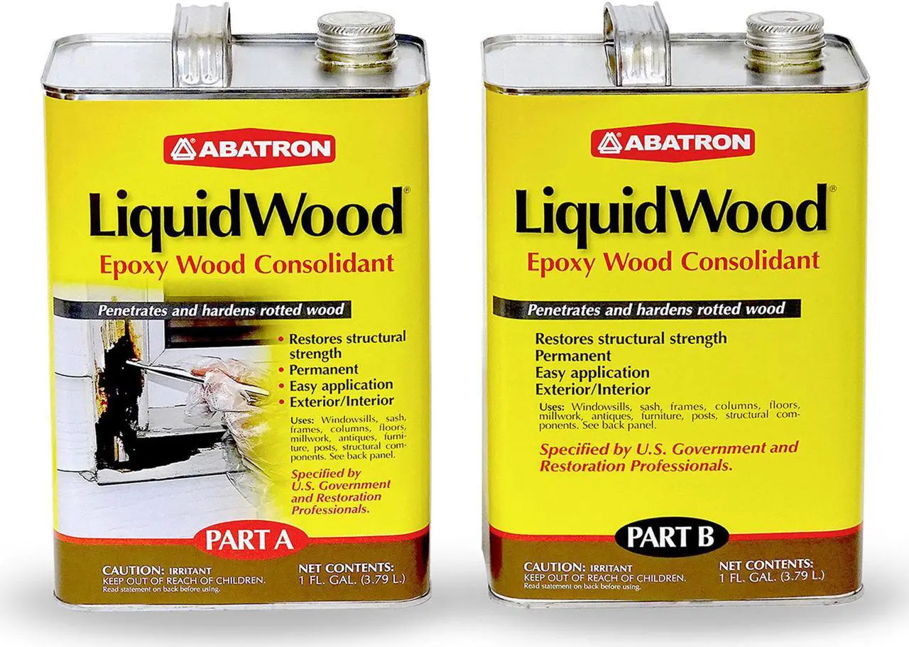 Main image of Abatron LW2GKR LiquidWood Epoxy Wood Hardener Compound, 2 Gallon Kit, Part A & B